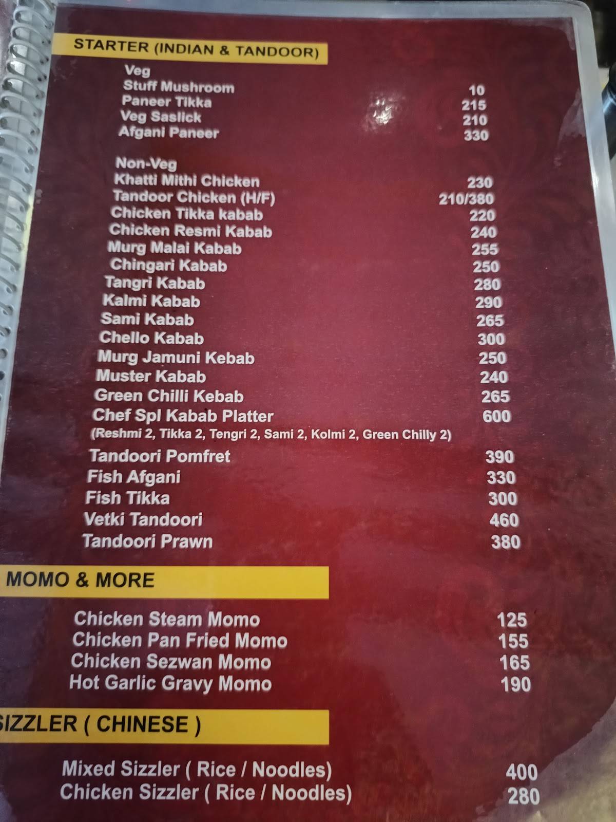 Red Chilli Chandannagar menu