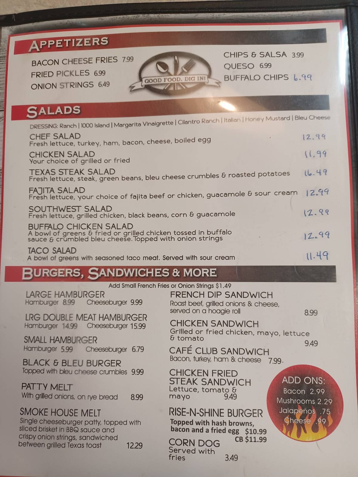 Menu at Red Dome Smokehouse steakhouse, Quitman
