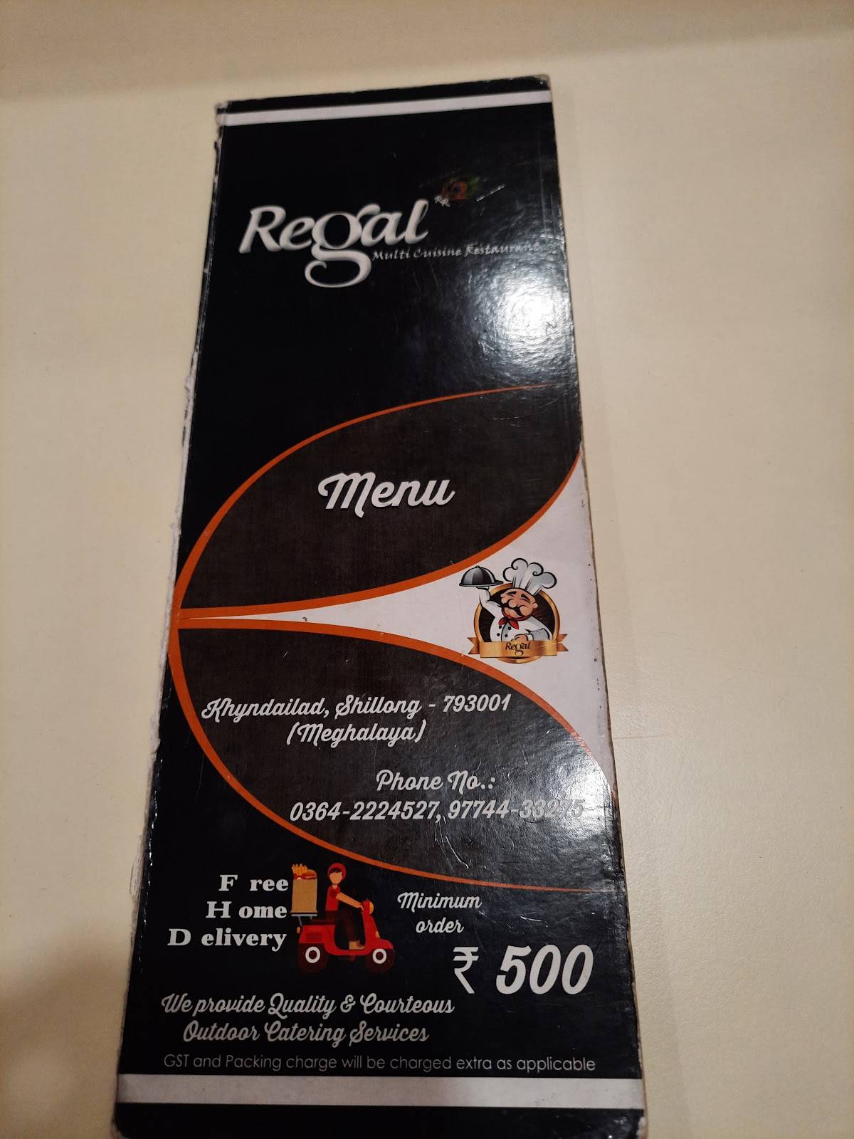 Regal menu