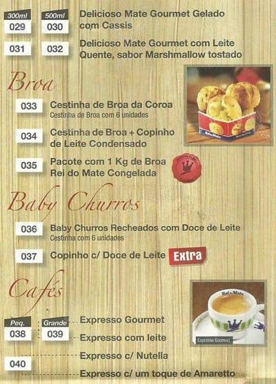 Rei do Mate cardápio