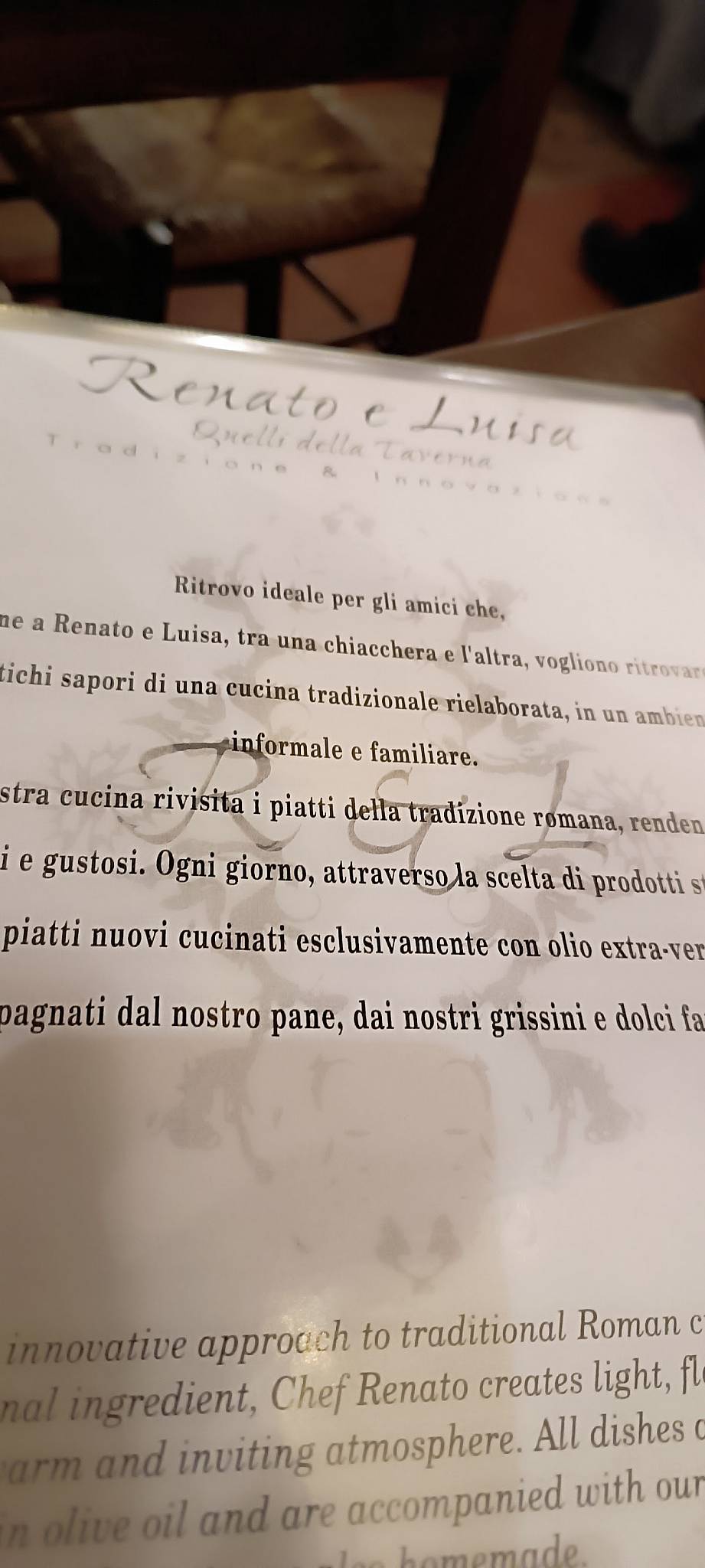 Menu di Renato e Luisa 