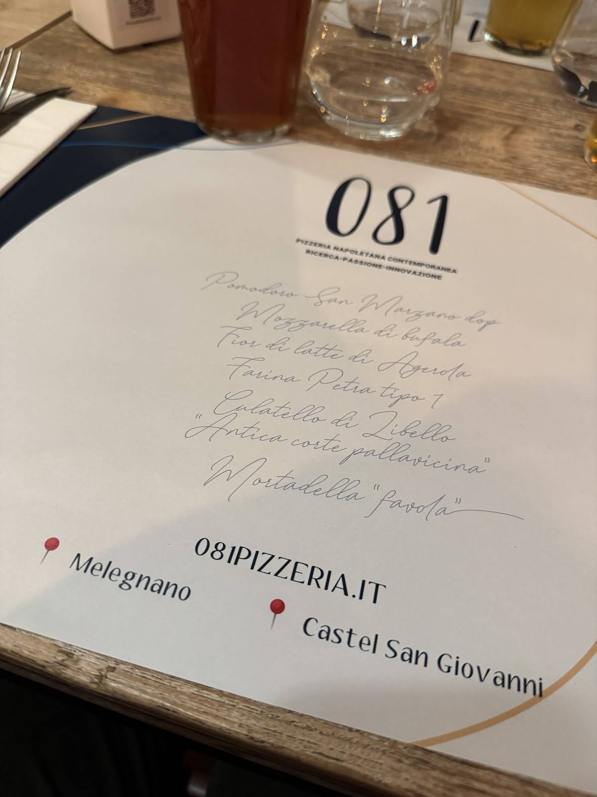 Menu di 081 Pizzeria 