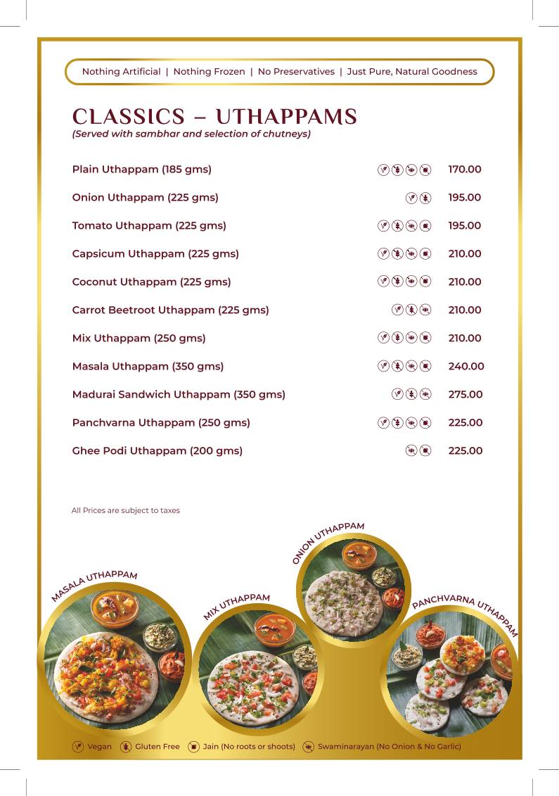 22nd Parallel menu