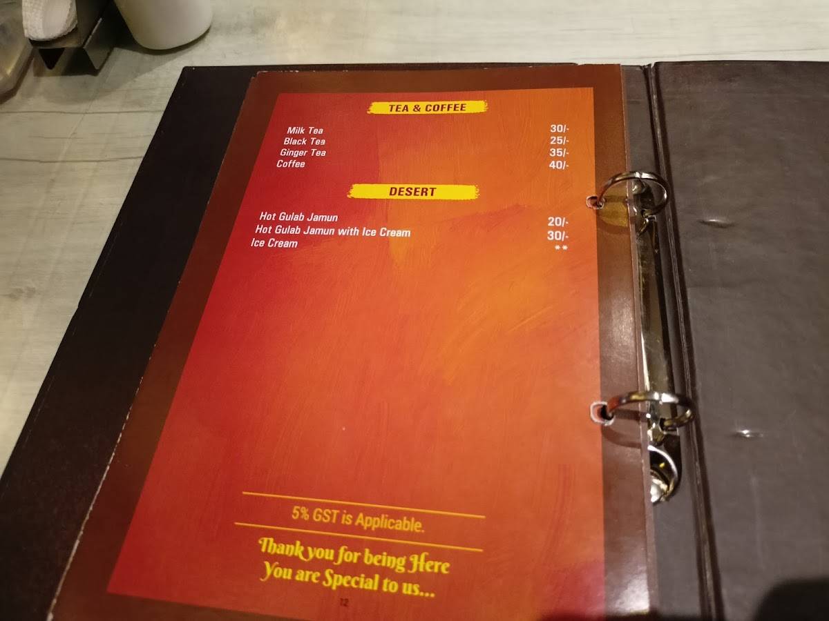 Aahar-e-Darbar menu