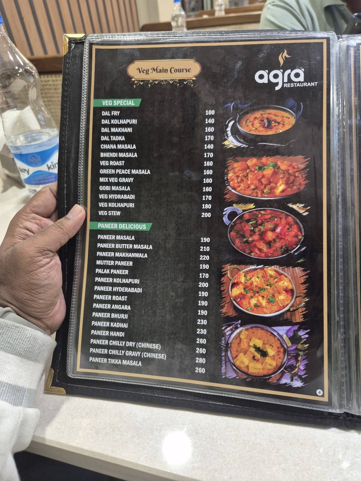 Agra Restaurant menu