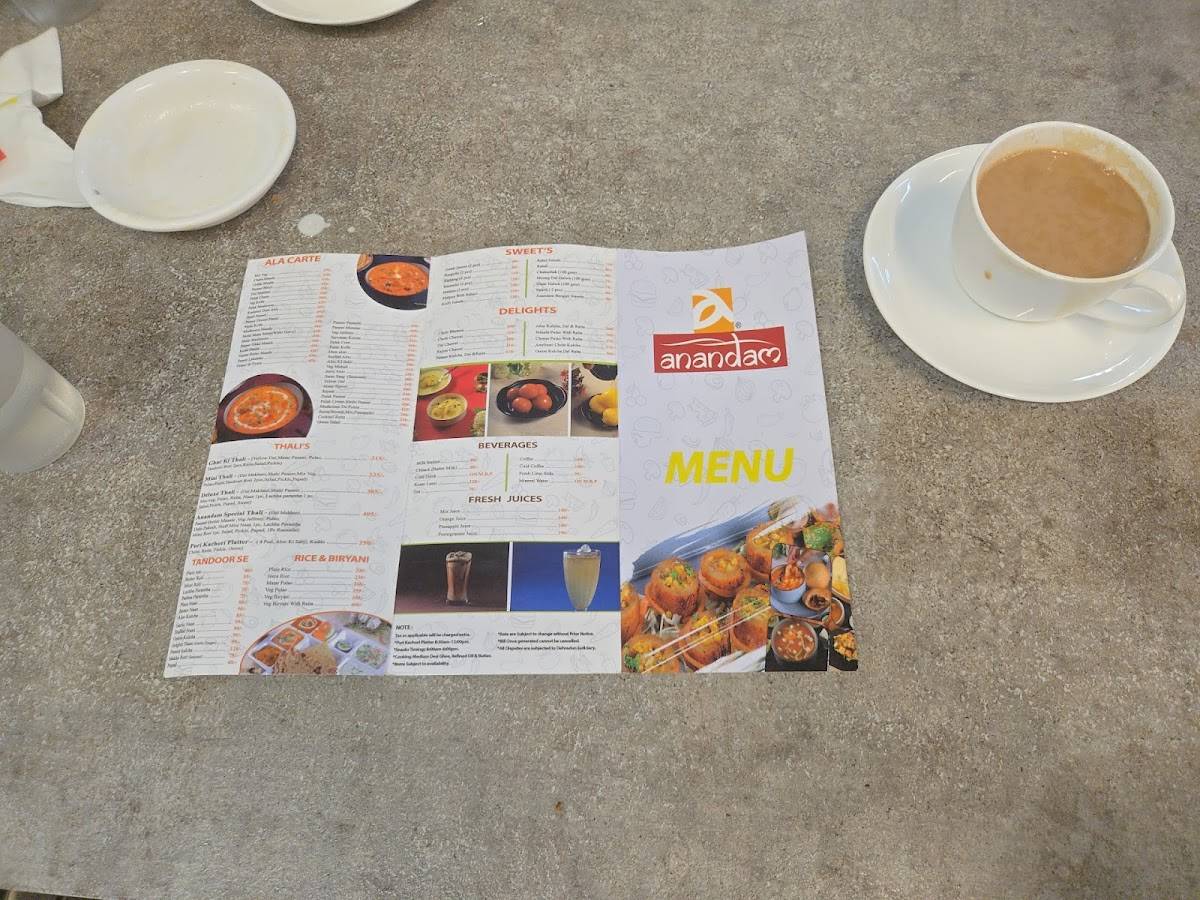 Anandam menu