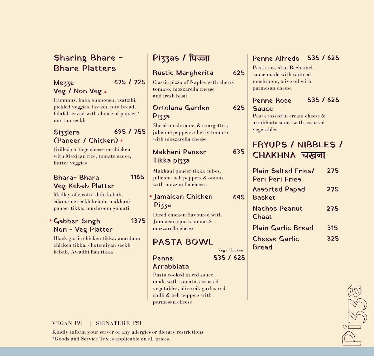 Anardana - East Delhi menu