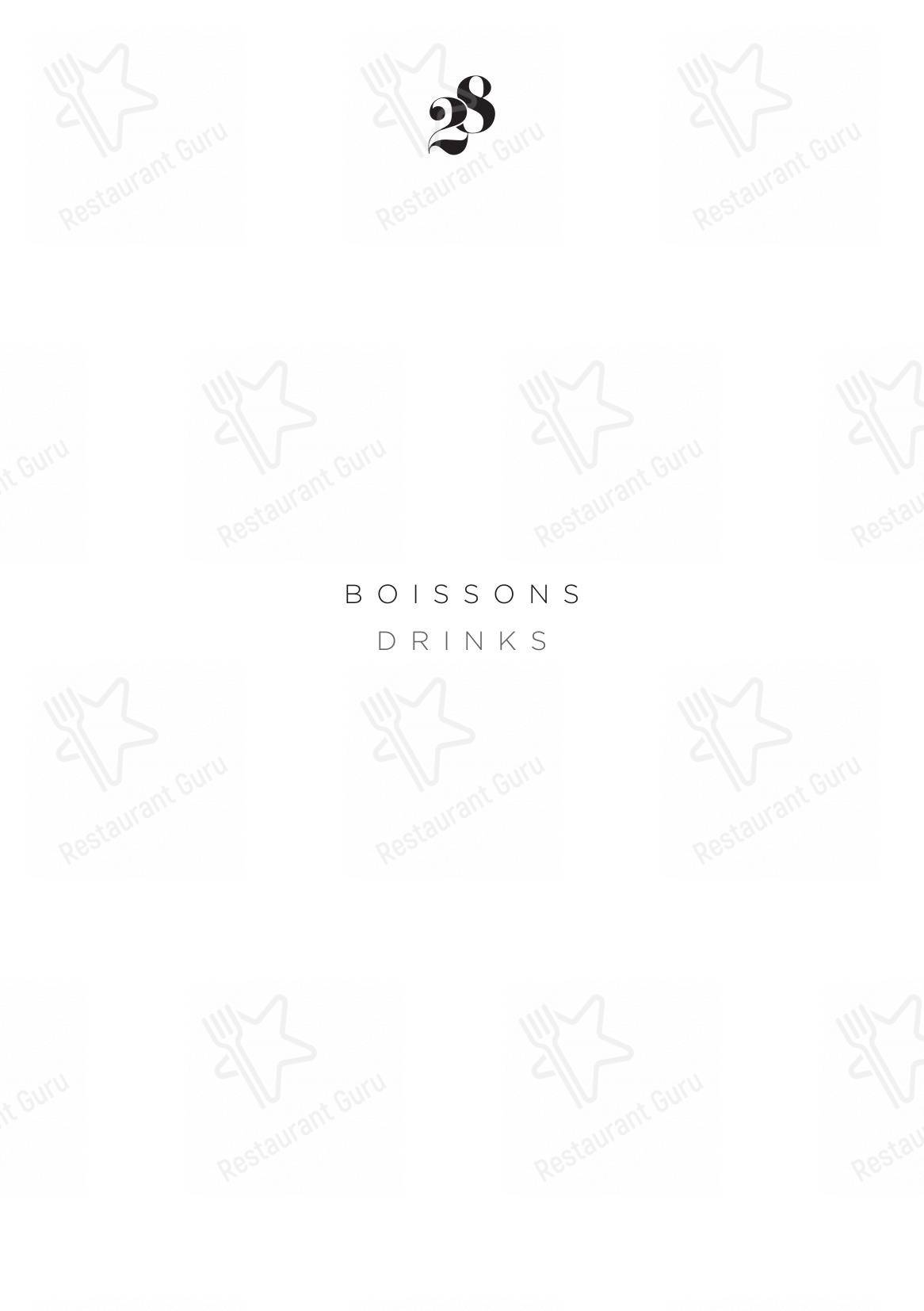 Menu pour Le Pavillon de la Reine - Коктейльная карта