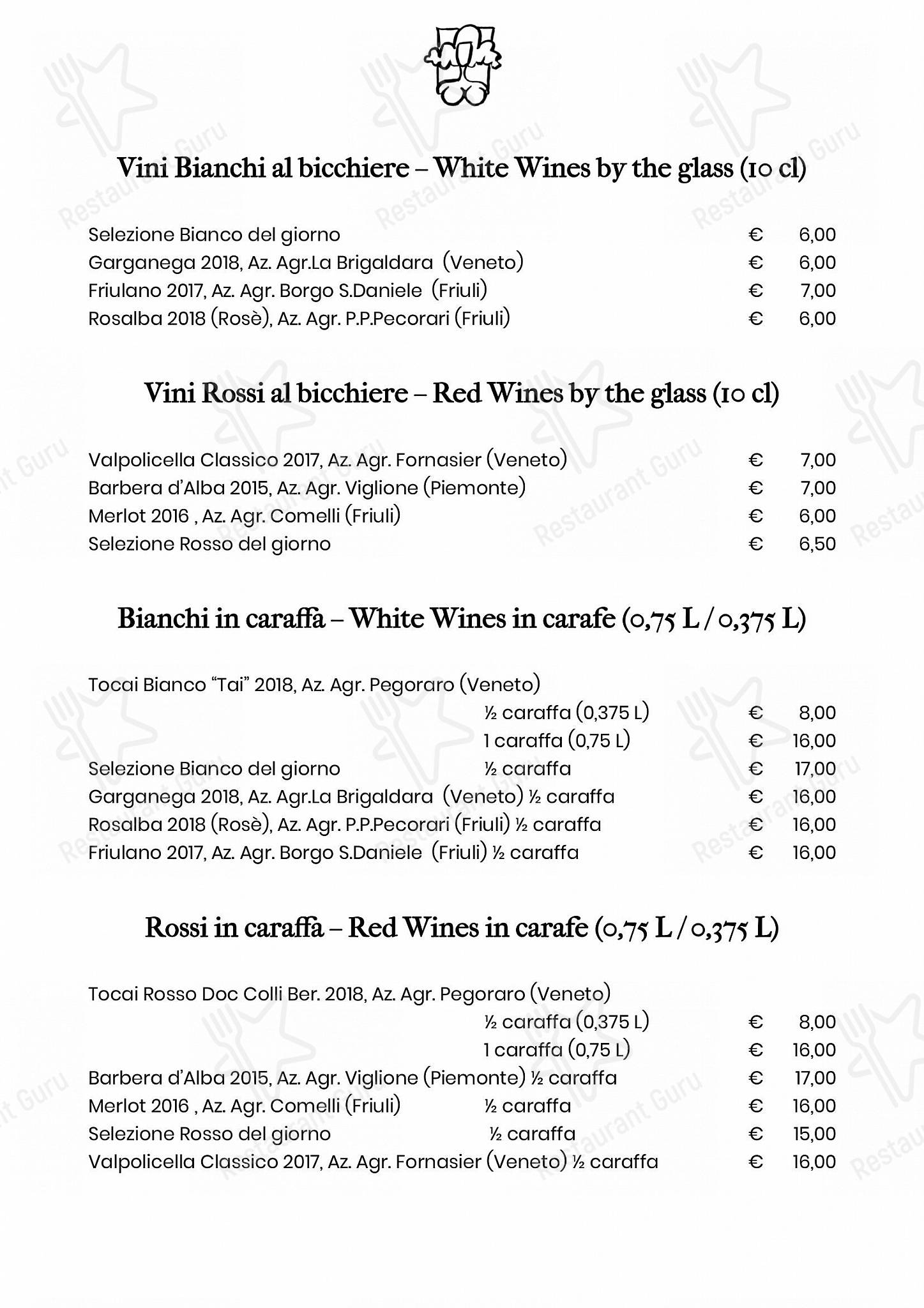 Takeaway Menu per Le Antiche Carampane in Venezia