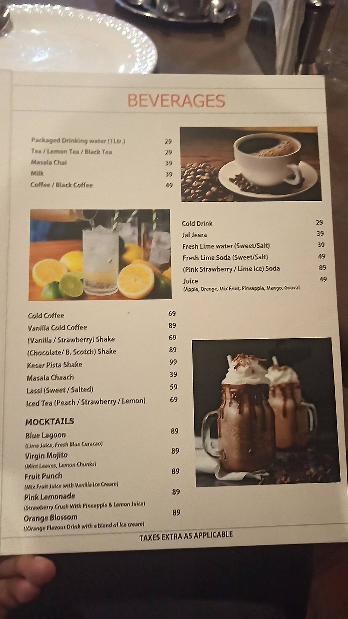 Atithi restaurant menu