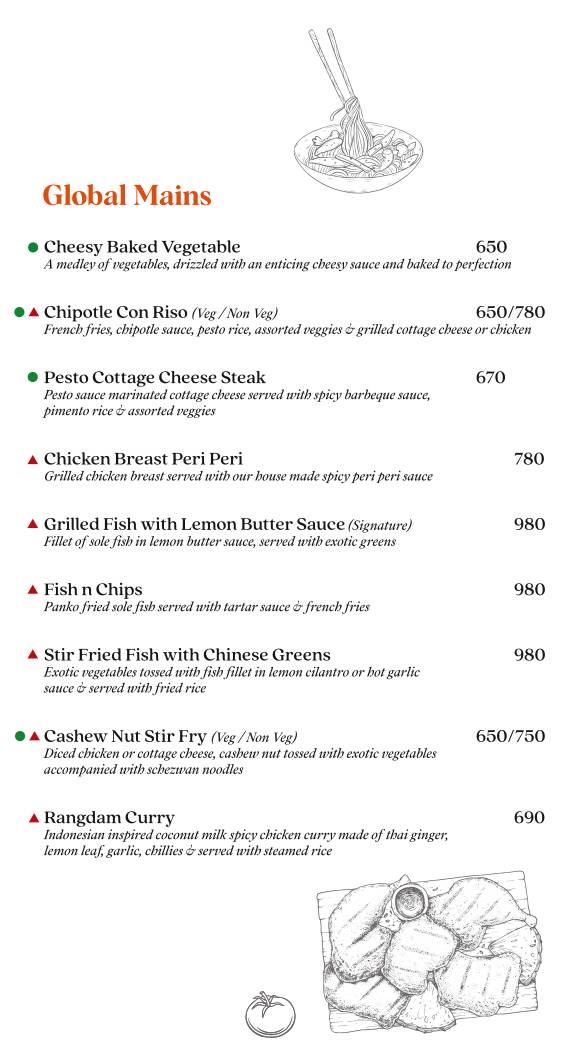 Auric Restaurant & Rooftop Cafe menu