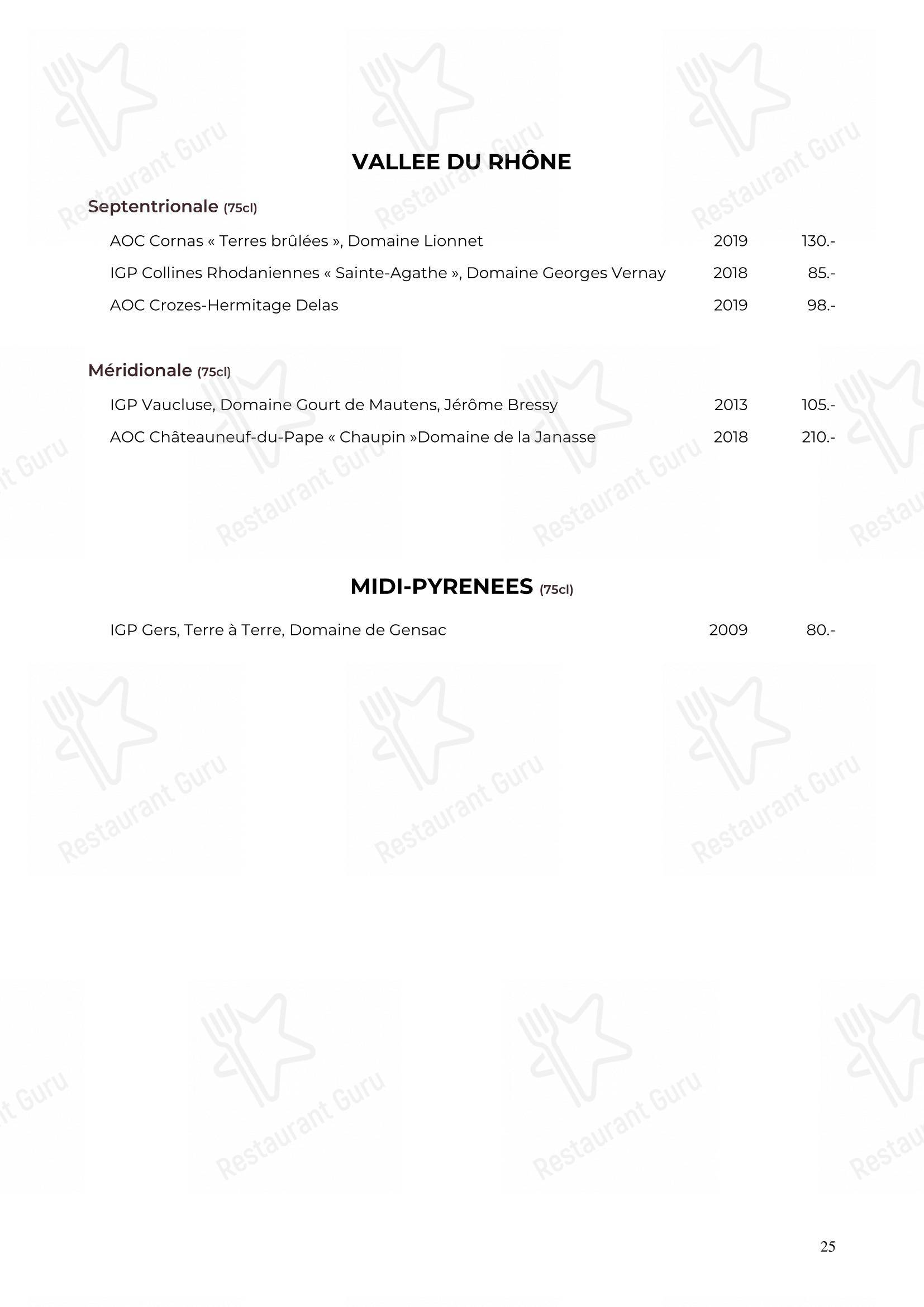 Restaurant Balila in Ginevra - Основное меню