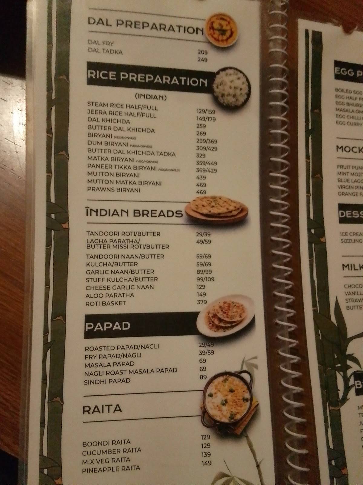 Baracco Alfresco. Bar. Banquets Multi Cuisine Restaurant menu