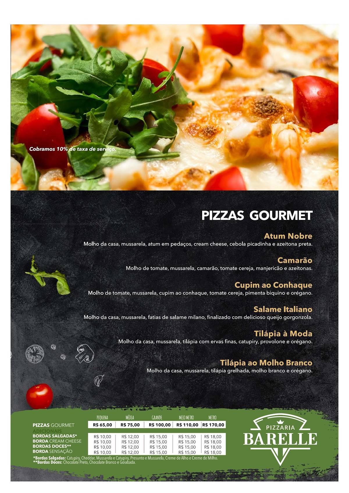 Barelle Pizzaria e Boliche cardápio