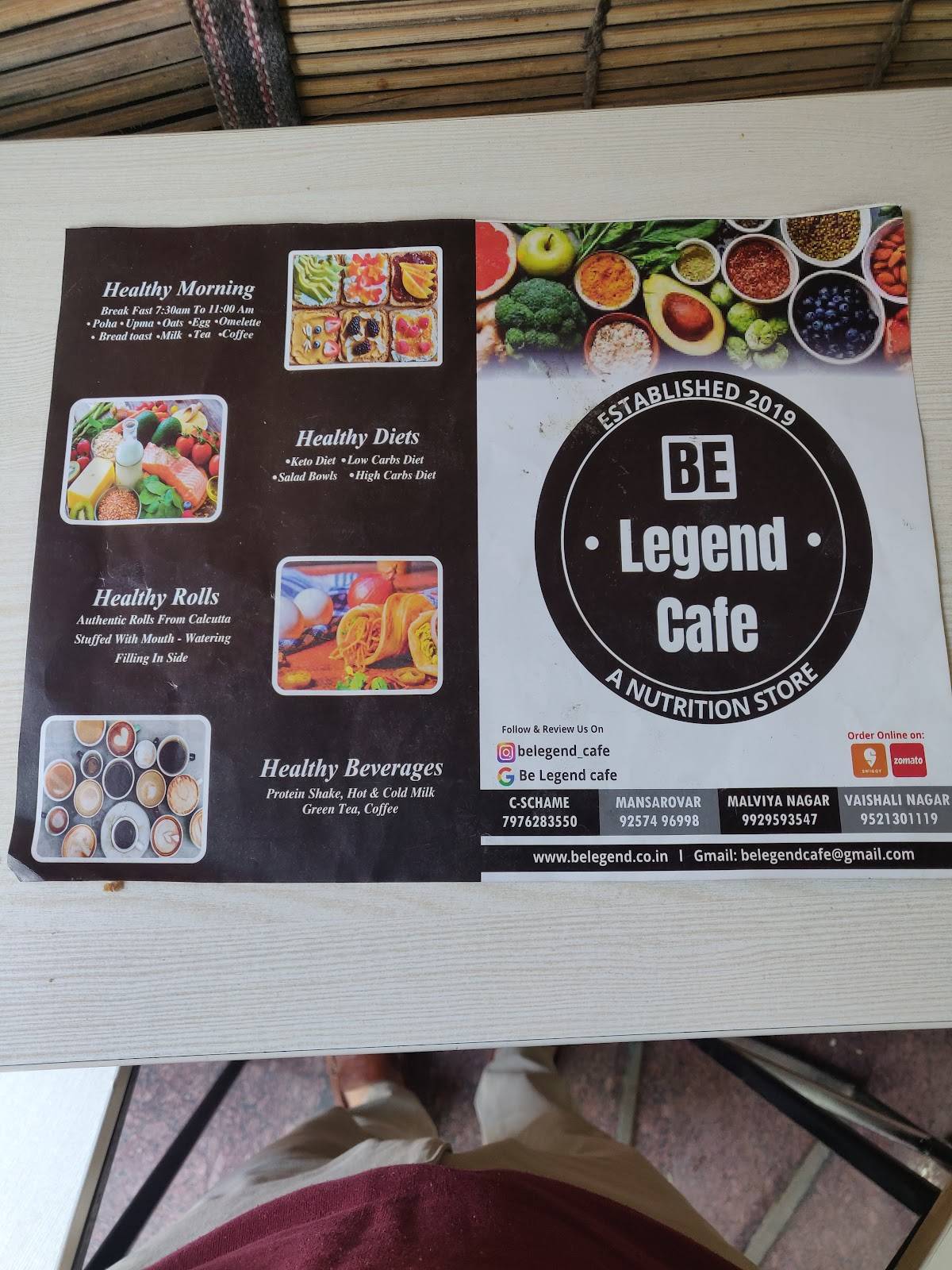 Be Legend Cafe menu