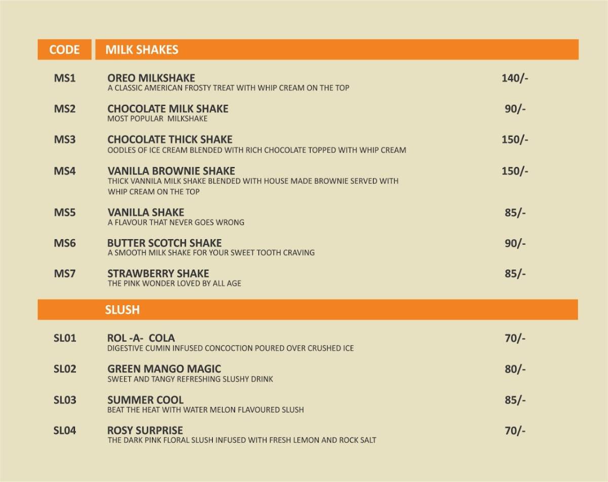 Bellpepper Restaurant menu