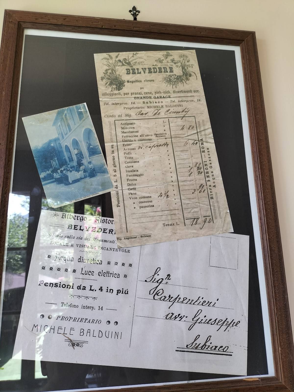 Menu di Belvedere Ristorante B&B 