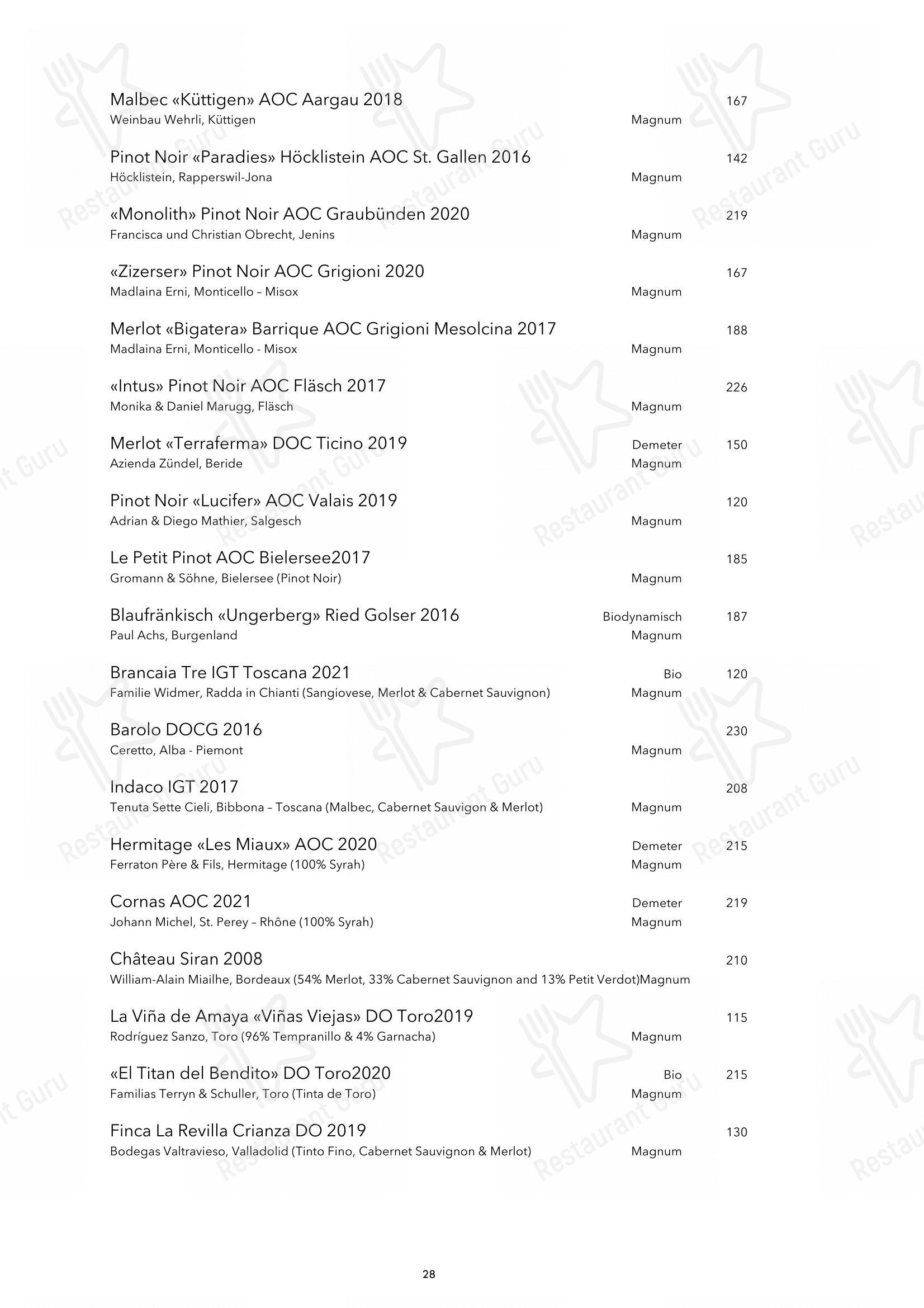 Основное меню per Blaue Ente pub & bar