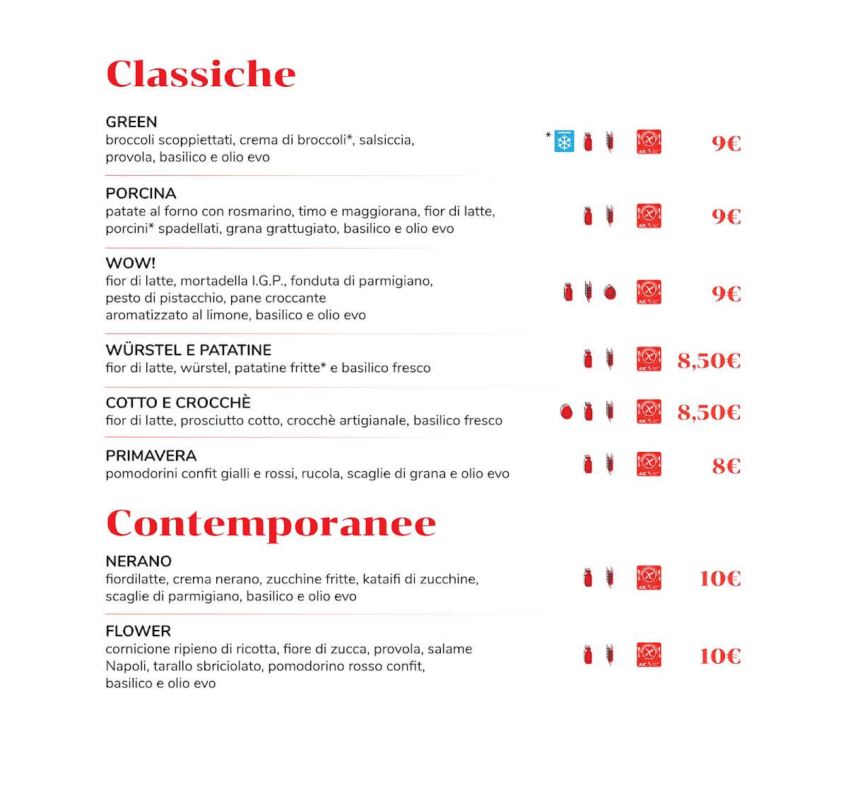 Menu di Blues Pizza 