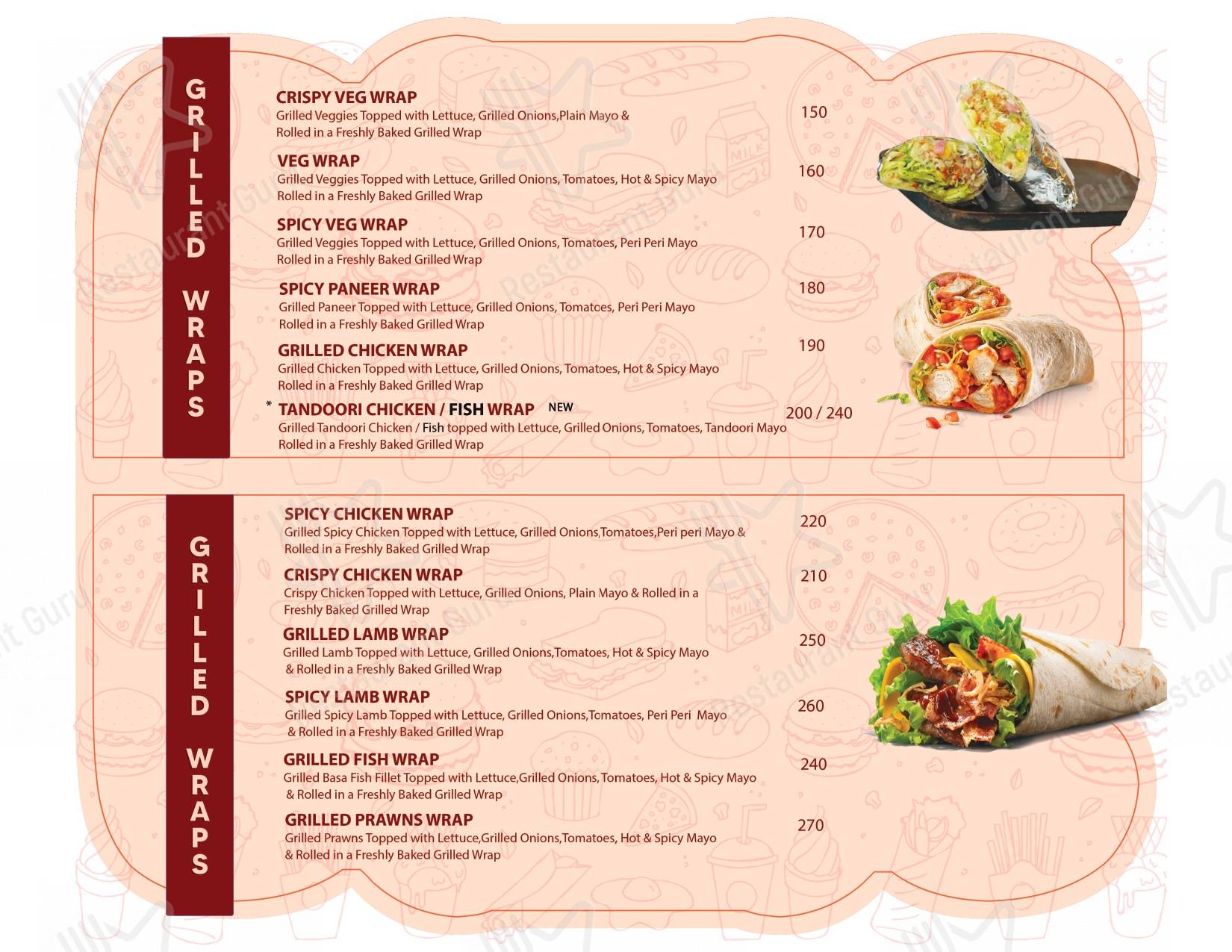Boss of Burgers (BOB) menu
