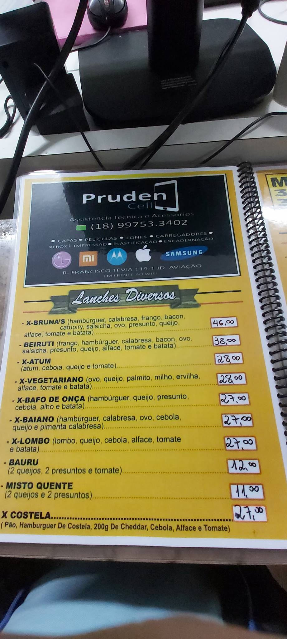 Bruna's Lanches e Pizzas cardápio