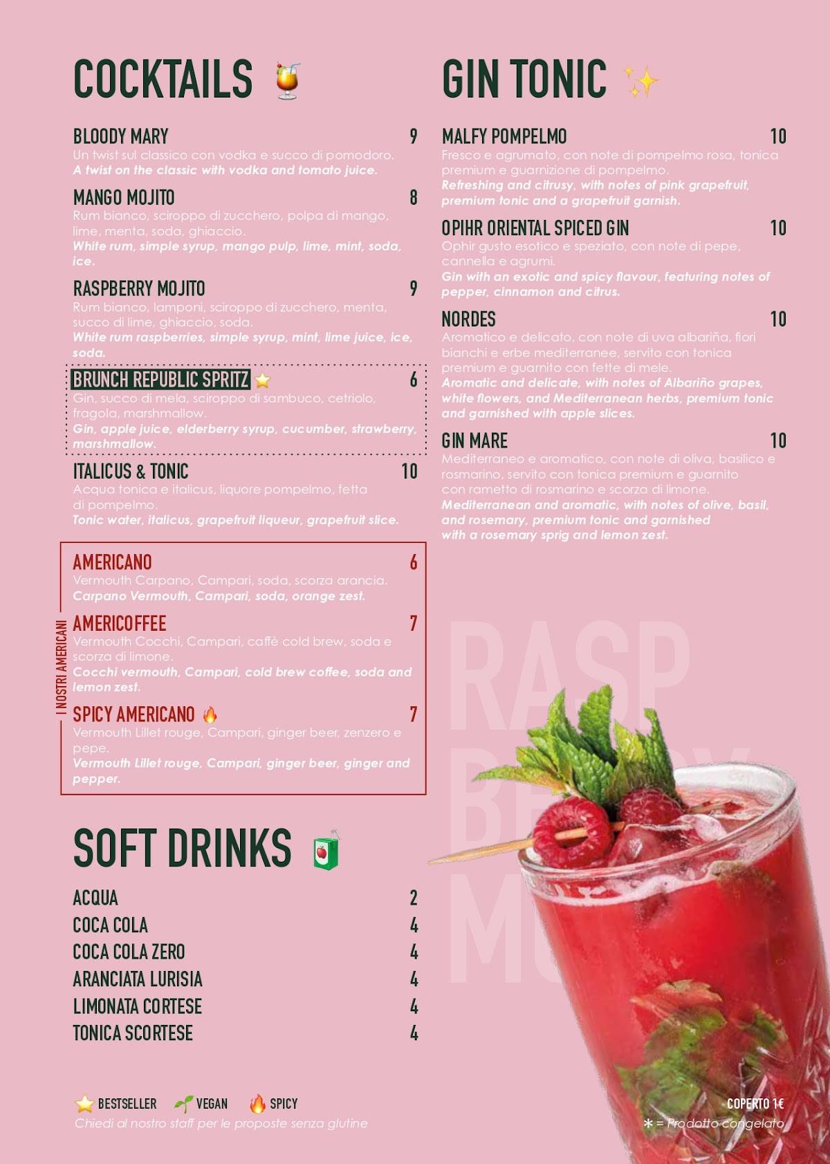 Menu di Brunch Republic Riccione 