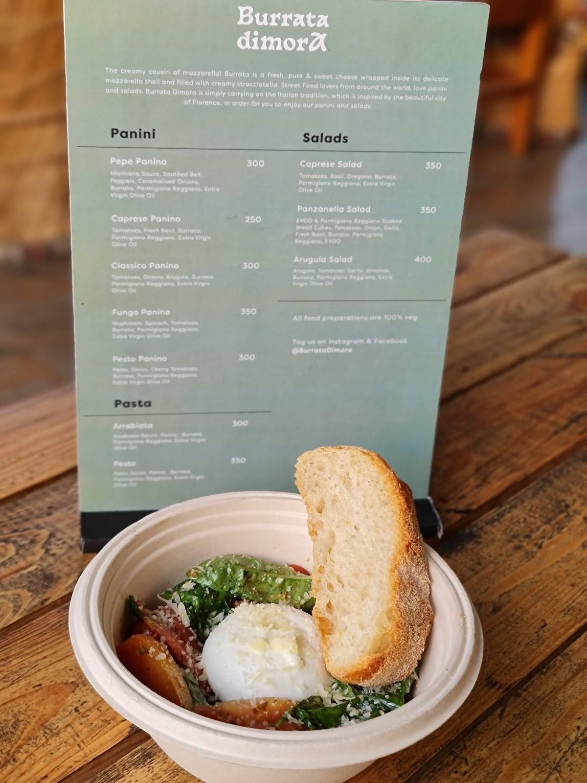 Burrata Dimora menu