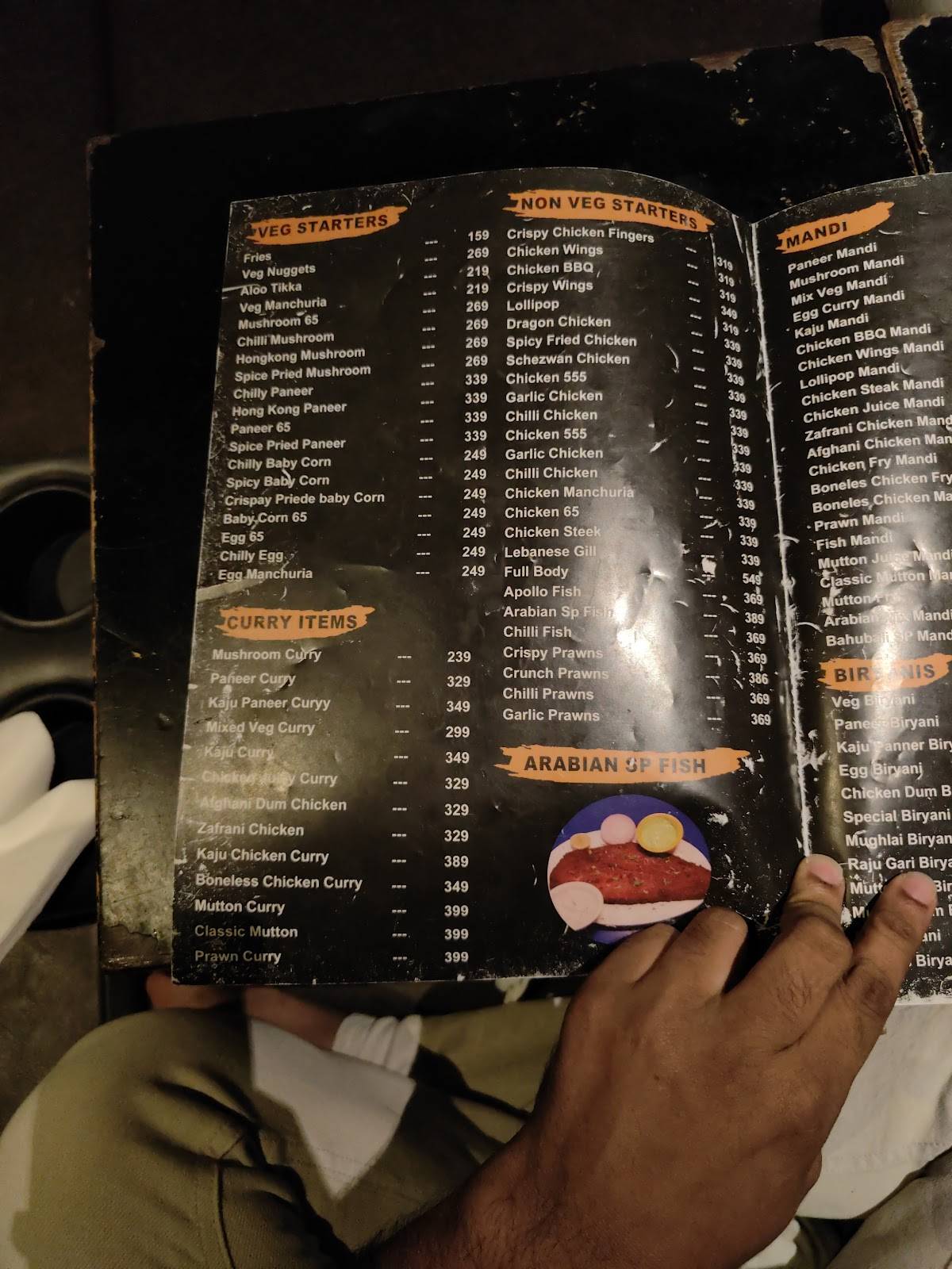 CASTLE “MANDI” ARABIC RESTAURANT menu