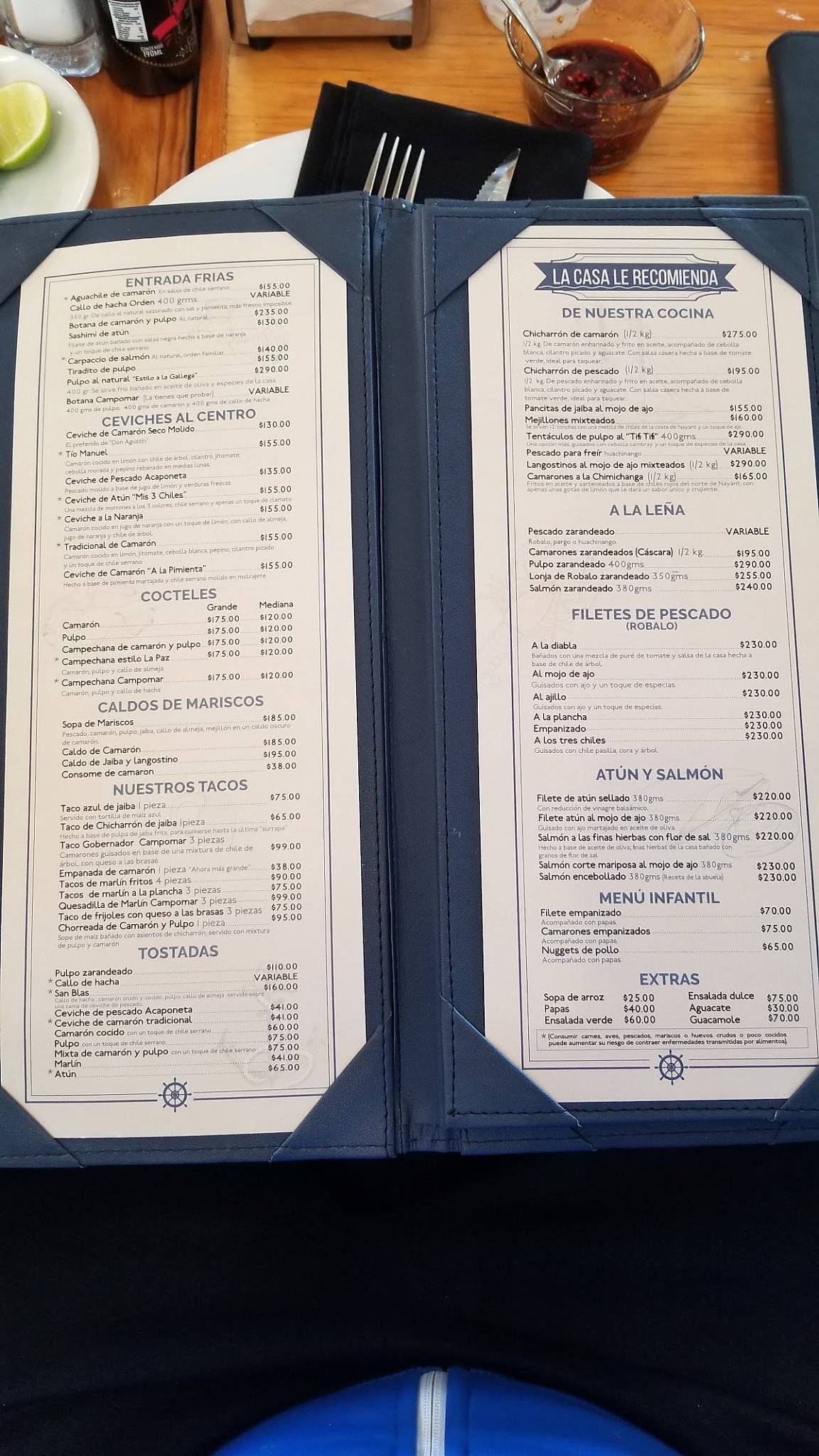 Carta del restaurante Campomar Chapalita, Guadalajara, San Dionisio 33
