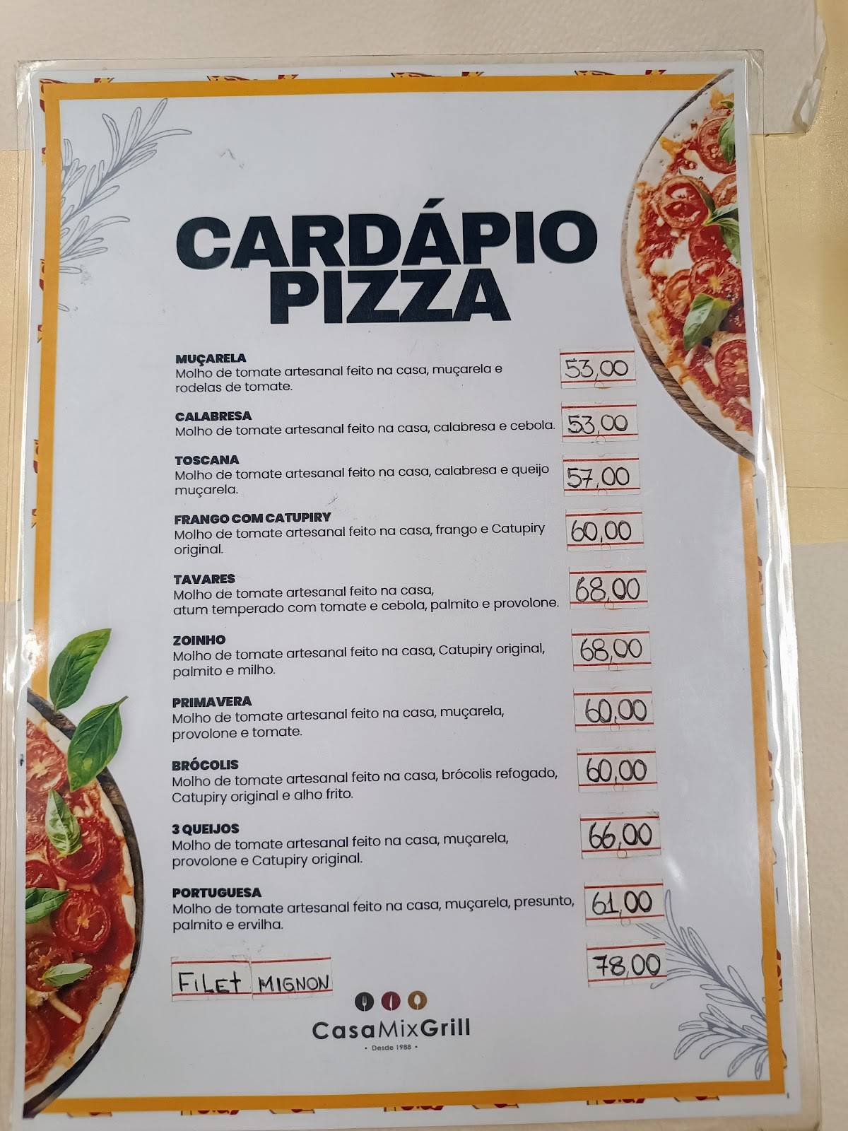 Casa Mix Grill Restaurante e Lanchonete cardápio