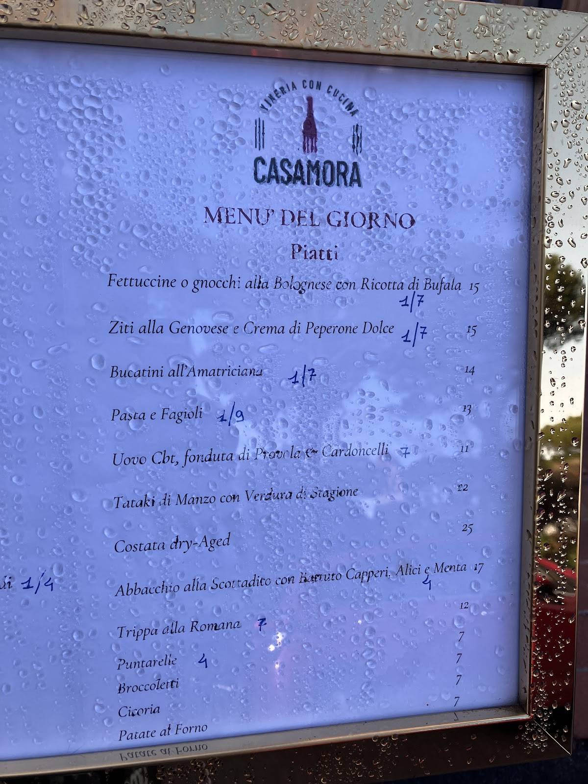 Menu di CasaMora 