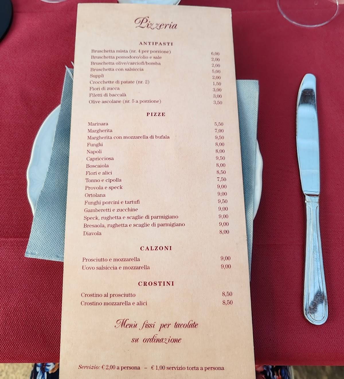 Menu di Casale Federici 