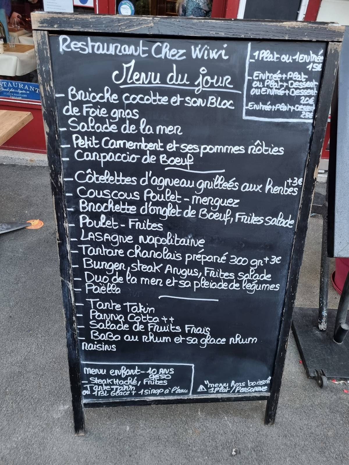 Menu de Chez Wiwi