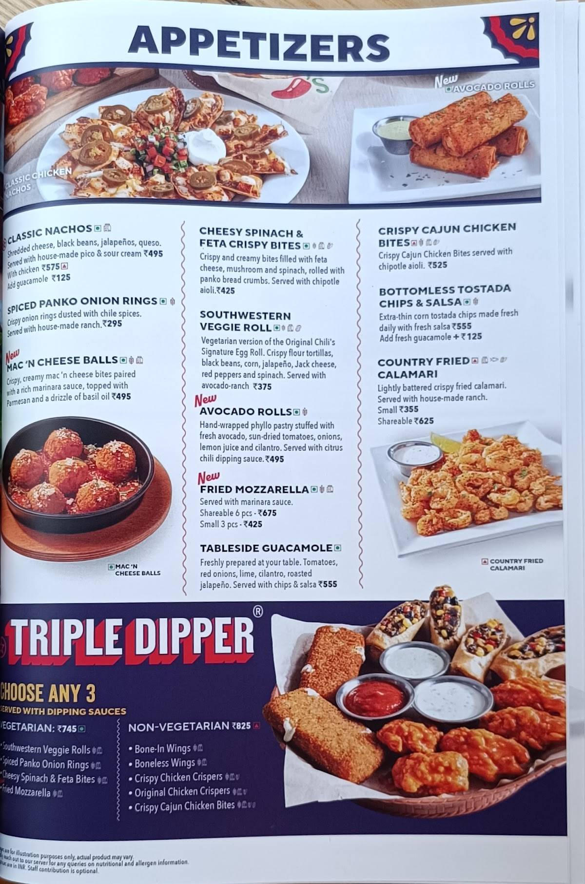 Chili's Grill & Bar menu