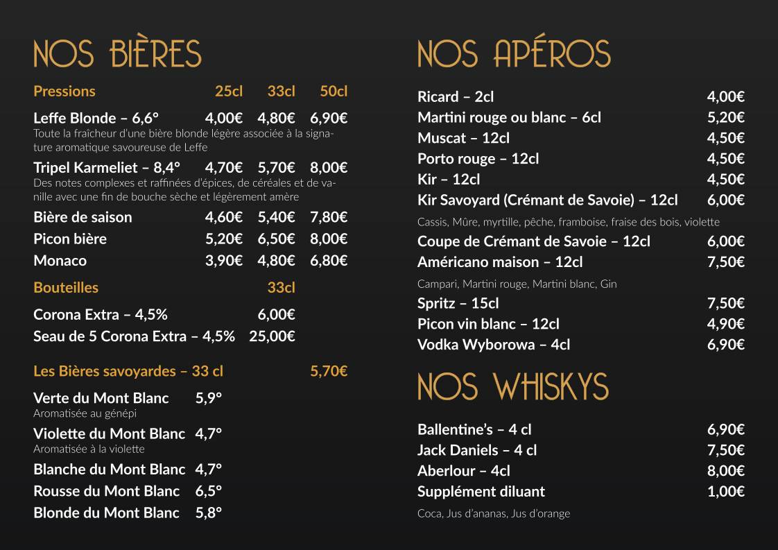Menu de Ch'ti Charivari