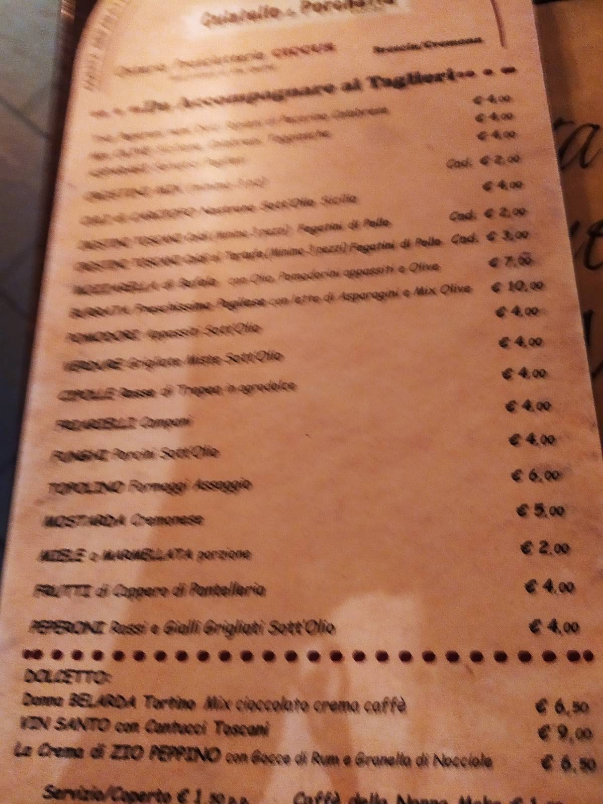 Menu di OSTERIA EnoDiVinus Prosciutteria 