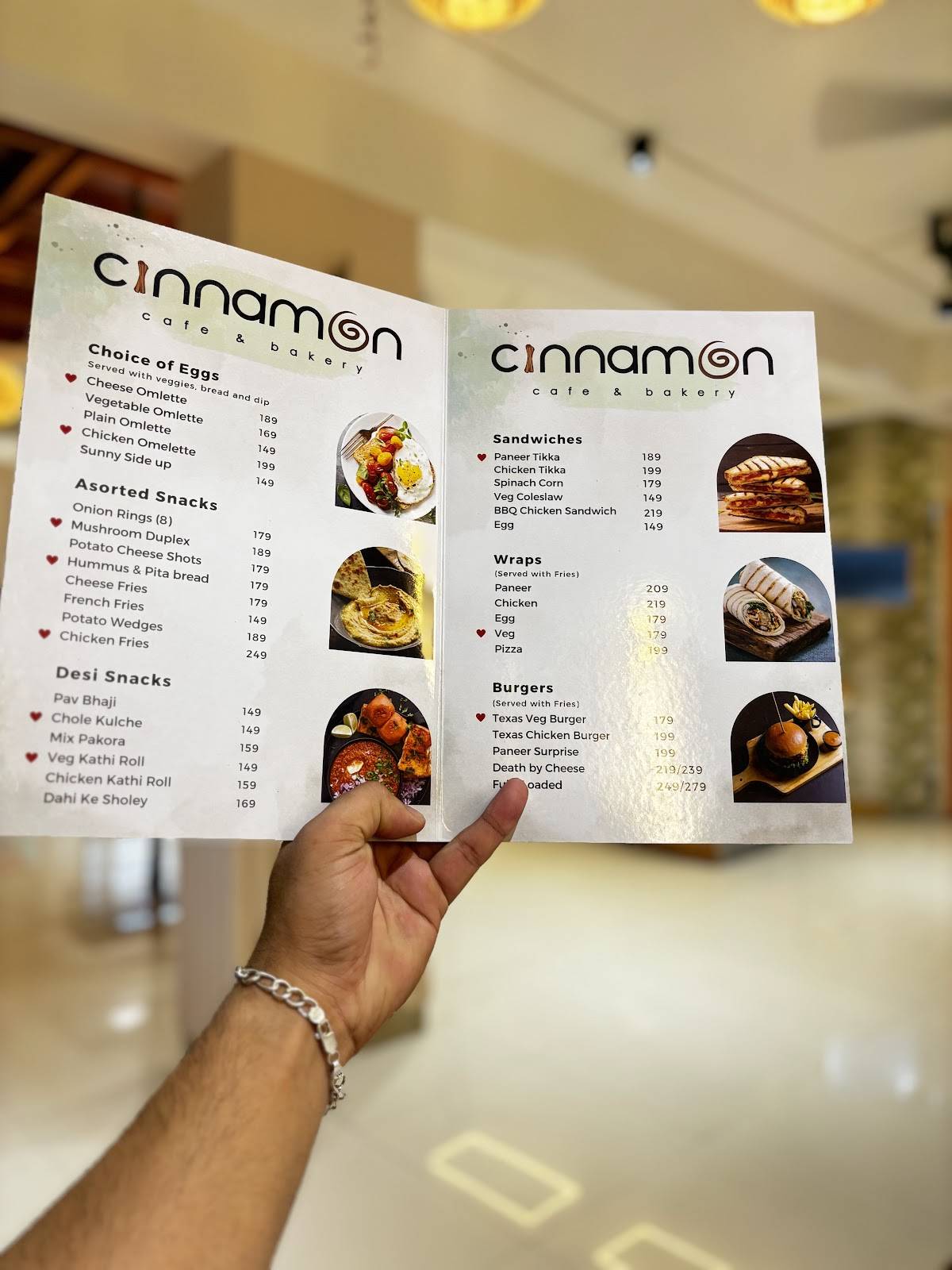 Cinnamon Cafe & Bakery menu