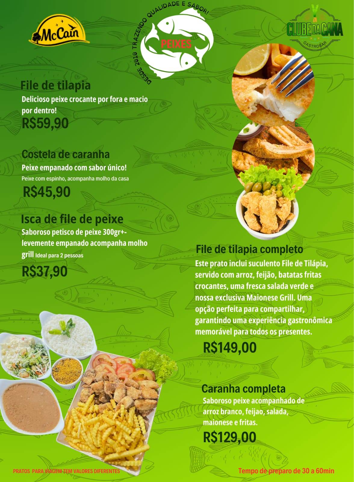 Clube da Cana GastroBar cardápio