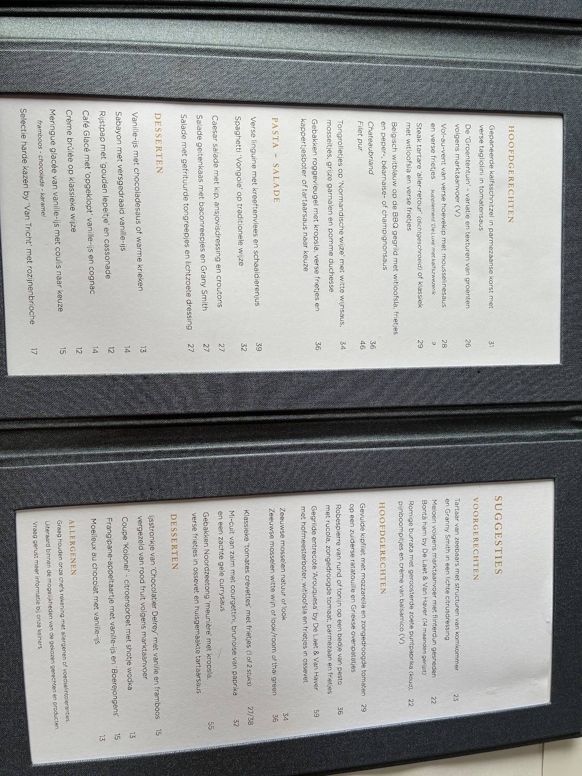 Menu de Restaurant Condacum