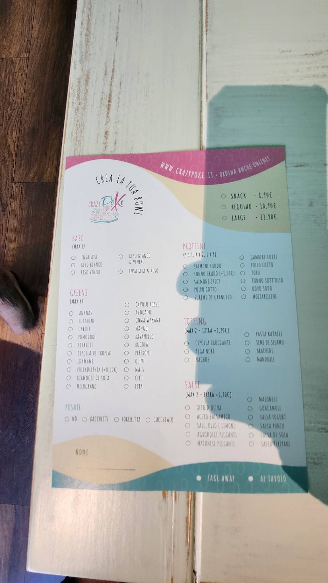 Menu di Crazy Poke Borgo a Mozzano 