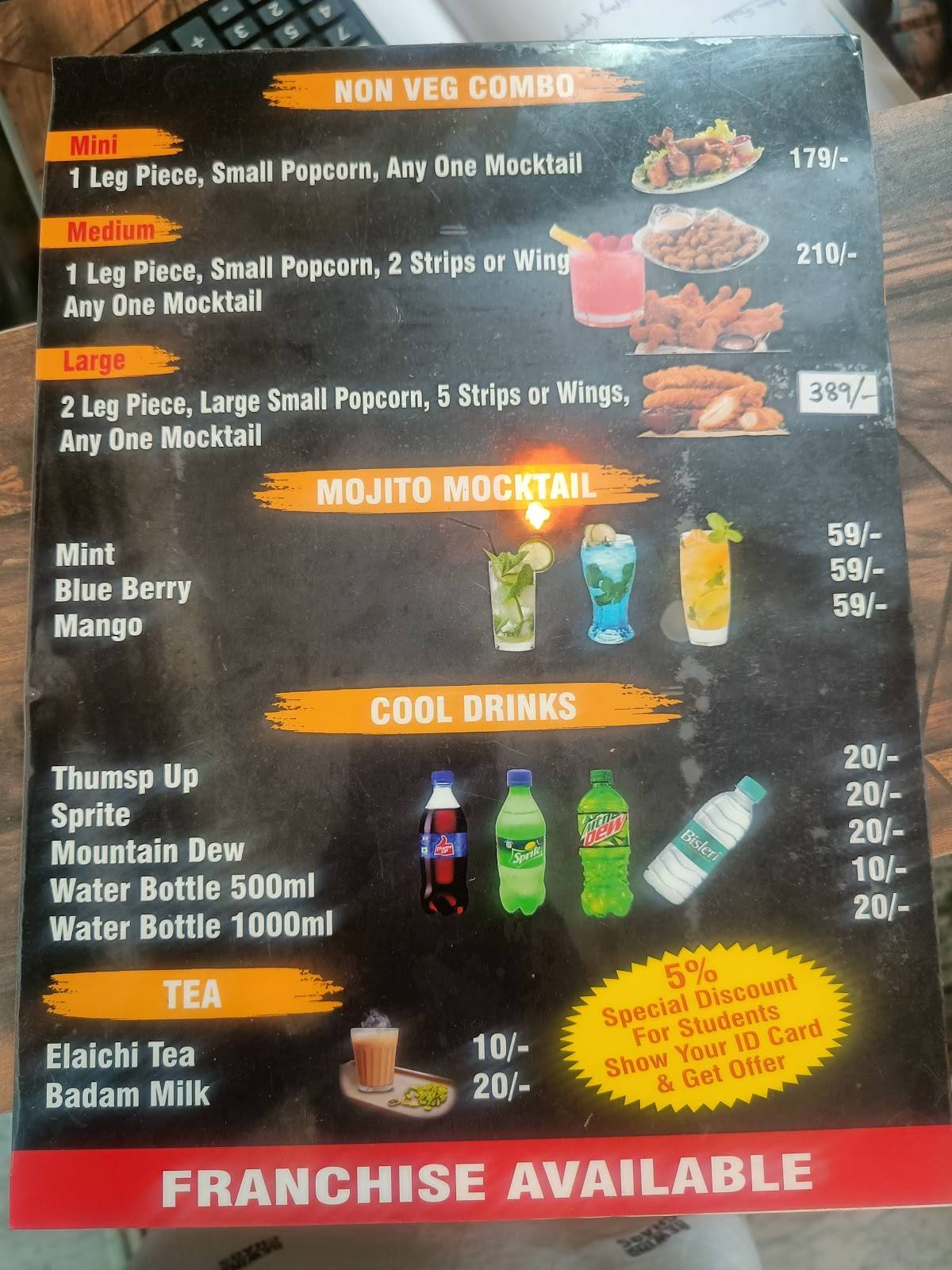 Crispy Town Cafe menu