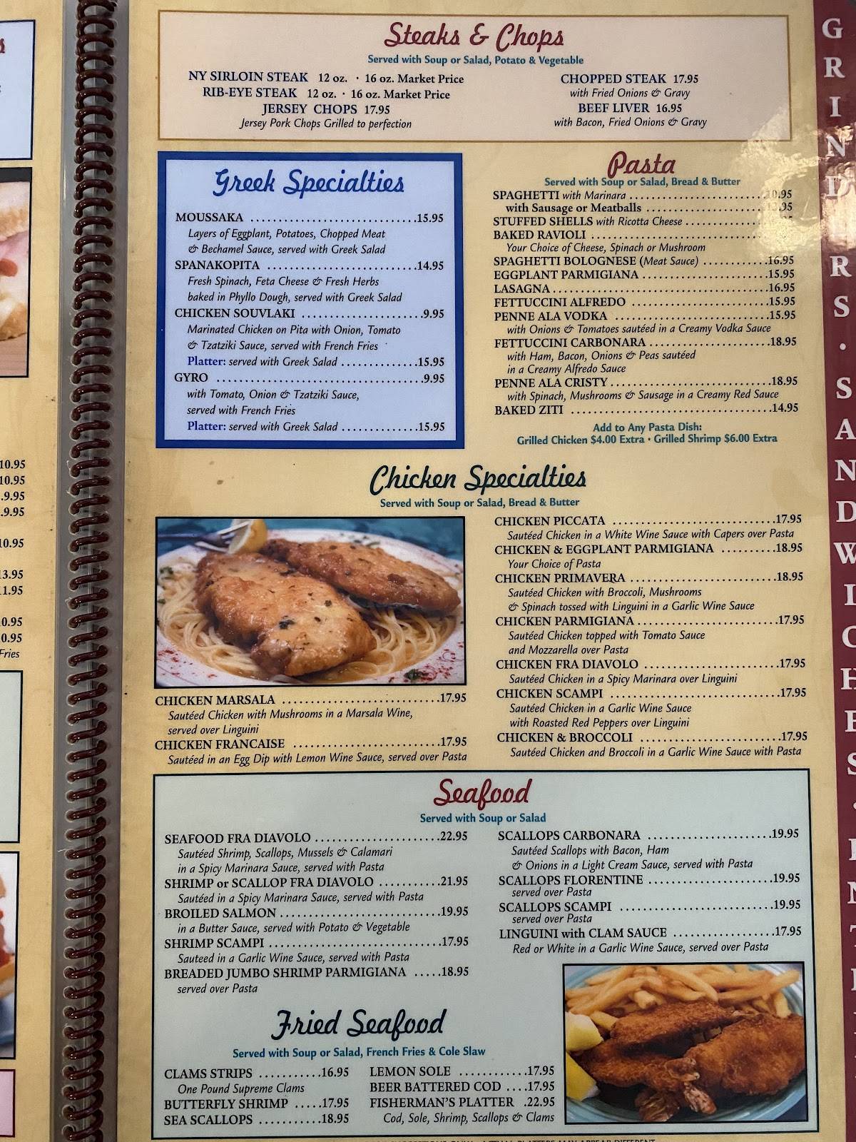 Menu at Cristys Restaurant, Torrington