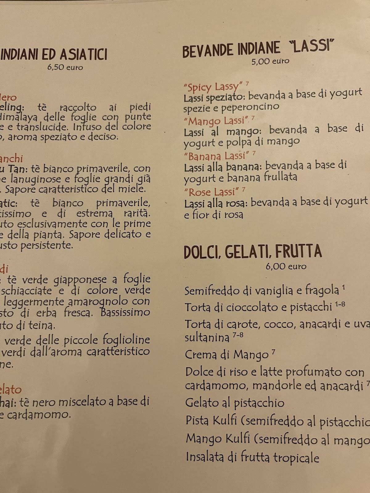 Menu di Ristorante Indiano Curcuma 