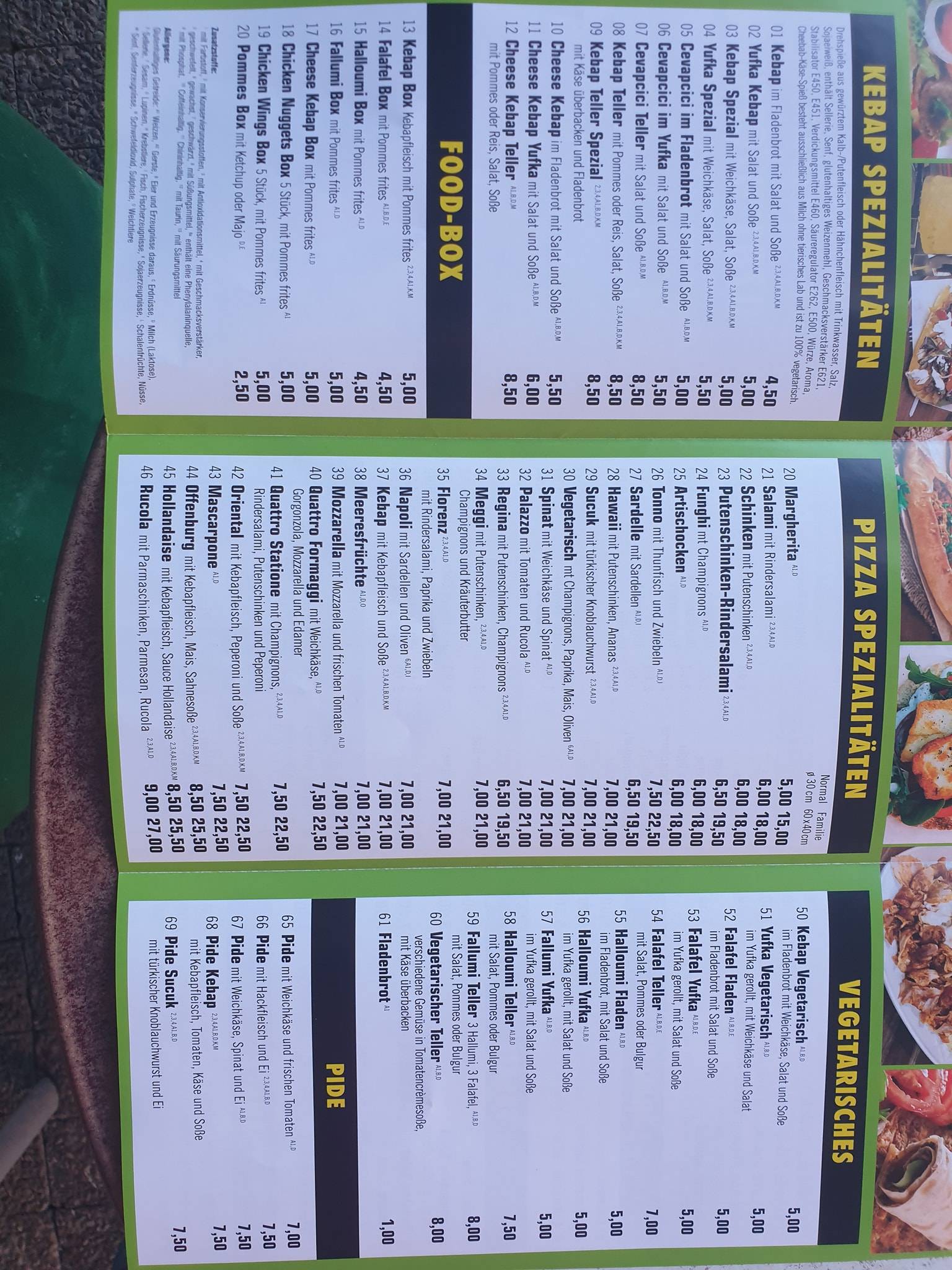 Menu de Restaurant Döner ES Urfa