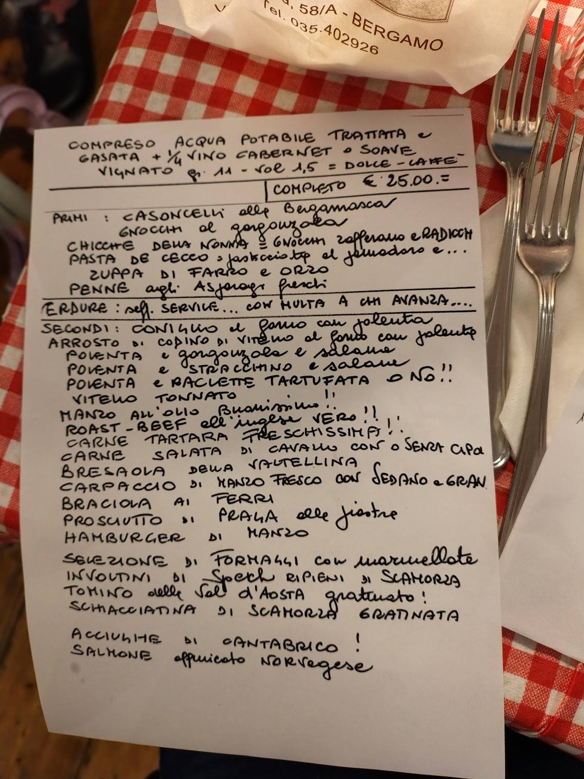 Menu di Trattoria D'Ambrosio Da Giuliana 