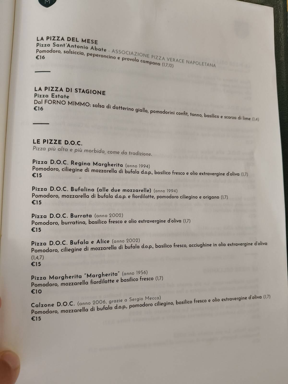 Menu di Ristorante Pizzeria da Mimmo 