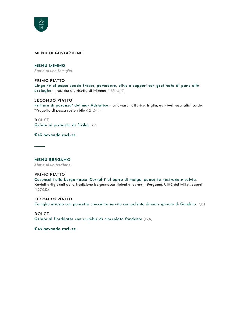 Menu di Ristorante Pizzeria da Mimmo 