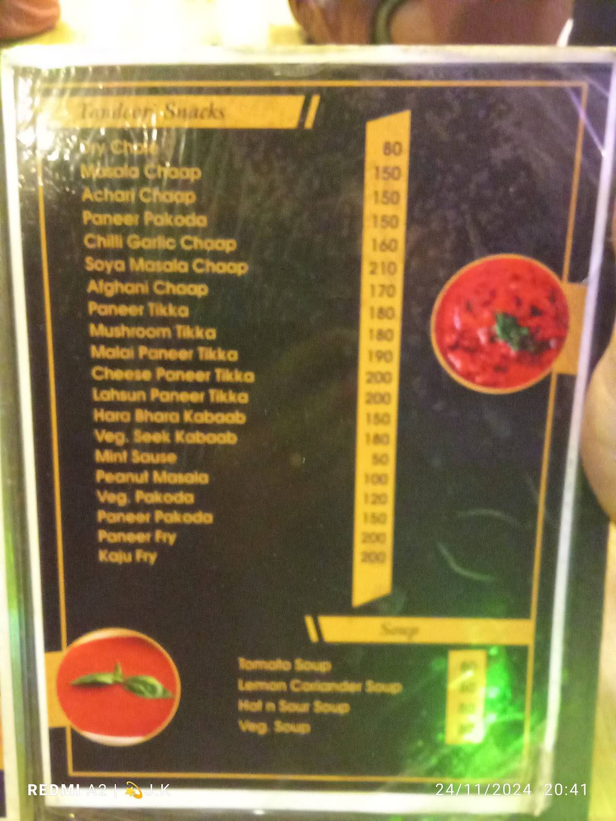 Decent Restaurant menu