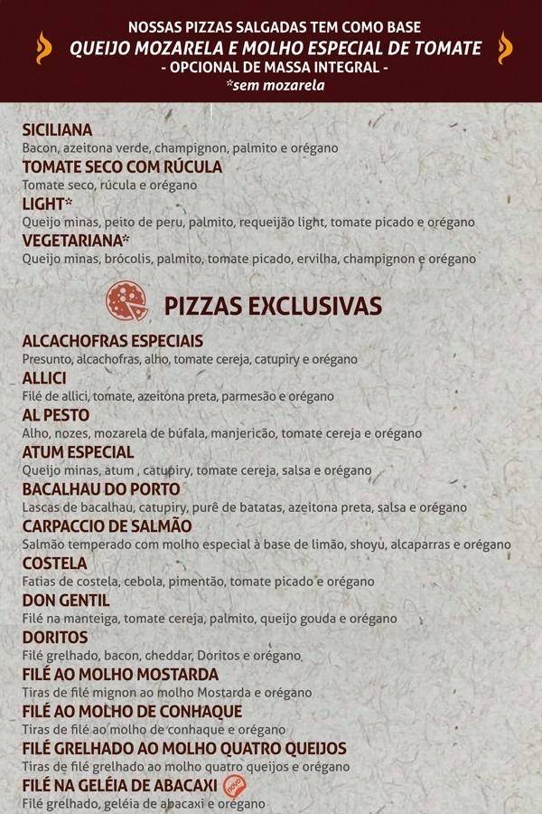 Don Gentil Petisqueria E Pizzaria cardápio