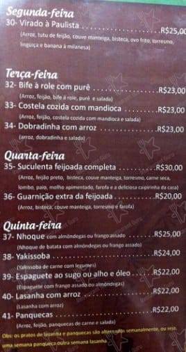 Restaurante Dona Emília cardápio